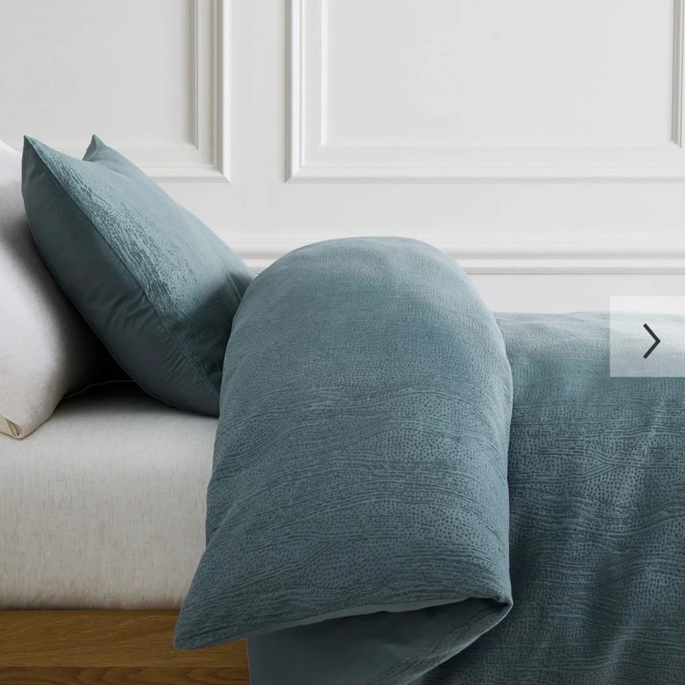 West Elm Blue TENCEL Shams Euro Set